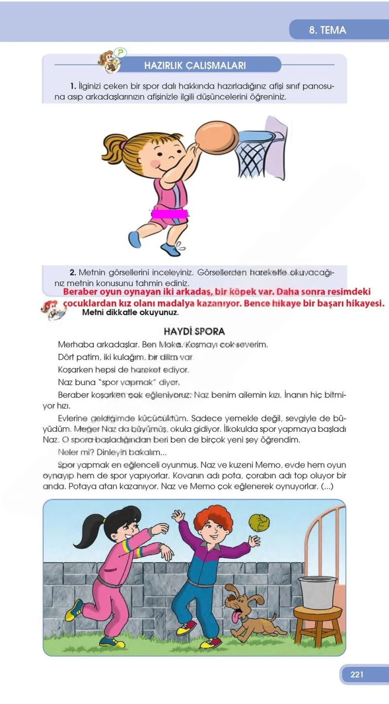 4. Sınıf Türkçe Ders Kitabı Cevapları Özgün Yayınları Sayfa 221 Çözüm Görseli