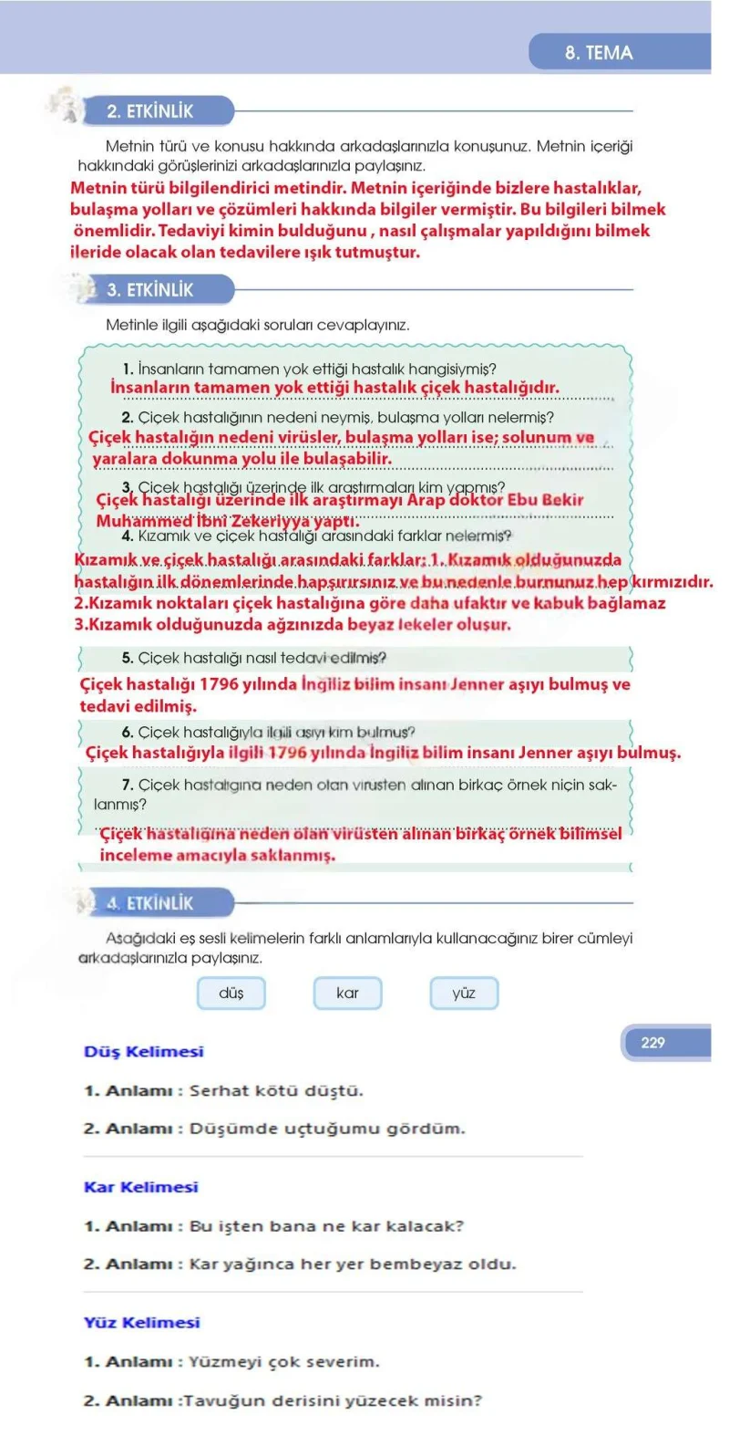 4. Sınıf Türkçe Ders Kitabı Cevapları Özgün Yayınları Sayfa 229 Çözüm Görseli
