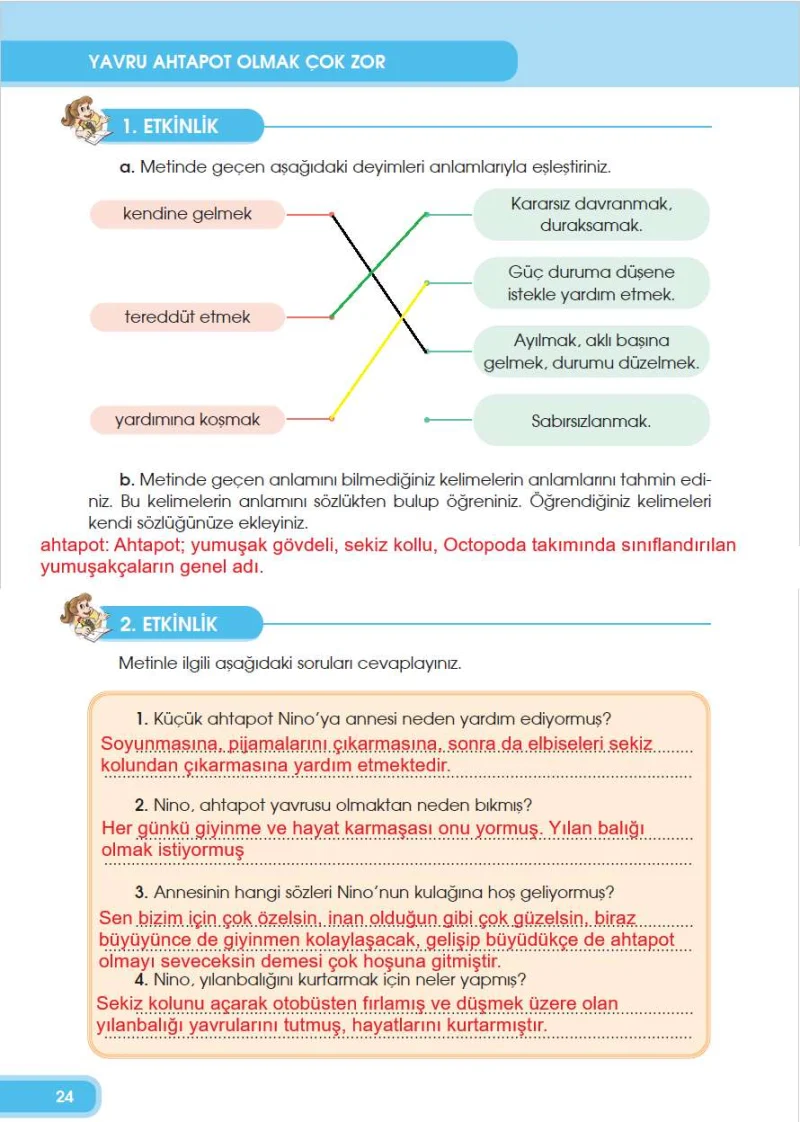 4. Sınıf Türkçe Ders Kitabı Cevapları Özgün Yayınları Sayfa 24 Çözüm Görseli