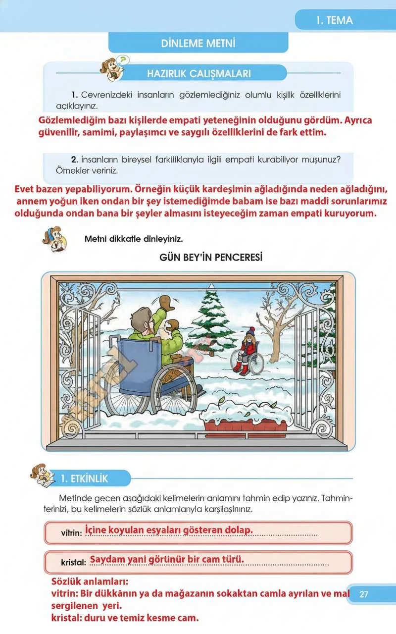 4. Sınıf Türkçe Ders Kitabı Cevapları Özgün Yayınları Sayfa 27 Çözüm Görseli