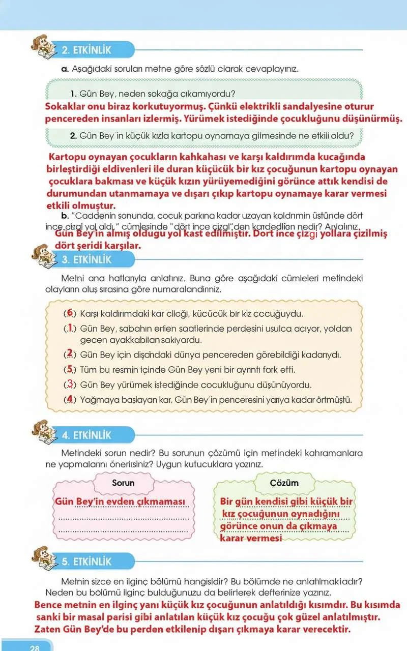 4. Sınıf Türkçe Ders Kitabı Cevapları Özgün Yayınları Sayfa 28 Çözüm Görseli