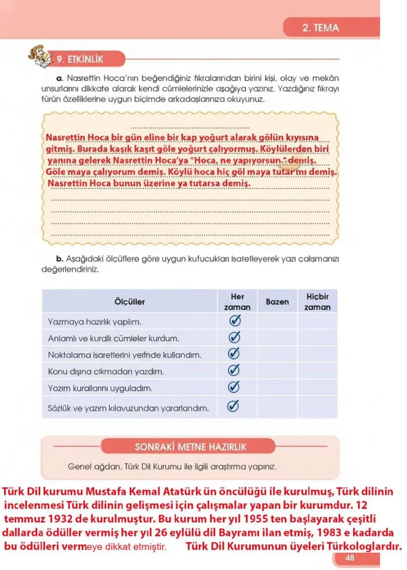 4. Sınıf Türkçe Ders Kitabı Cevapları Özgün Yayınları Sayfa 47 Çözüm Görseli