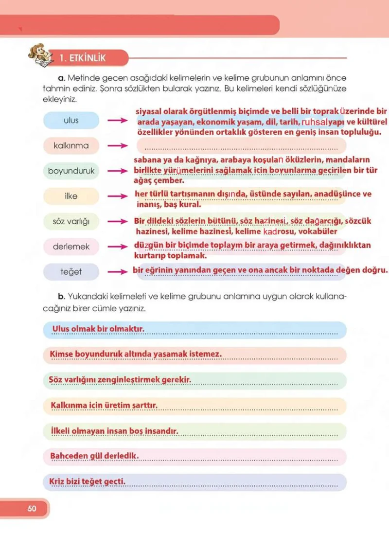 4. Sınıf Türkçe Ders Kitabı Cevapları Özgün Yayınları Sayfa 50 Çözüm Görseli