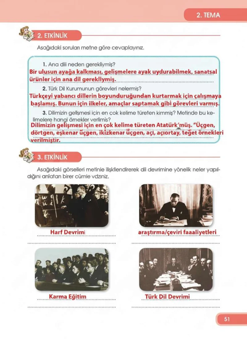 4. Sınıf Türkçe Ders Kitabı Cevapları Özgün Yayınları Sayfa 51 Çözüm Görseli