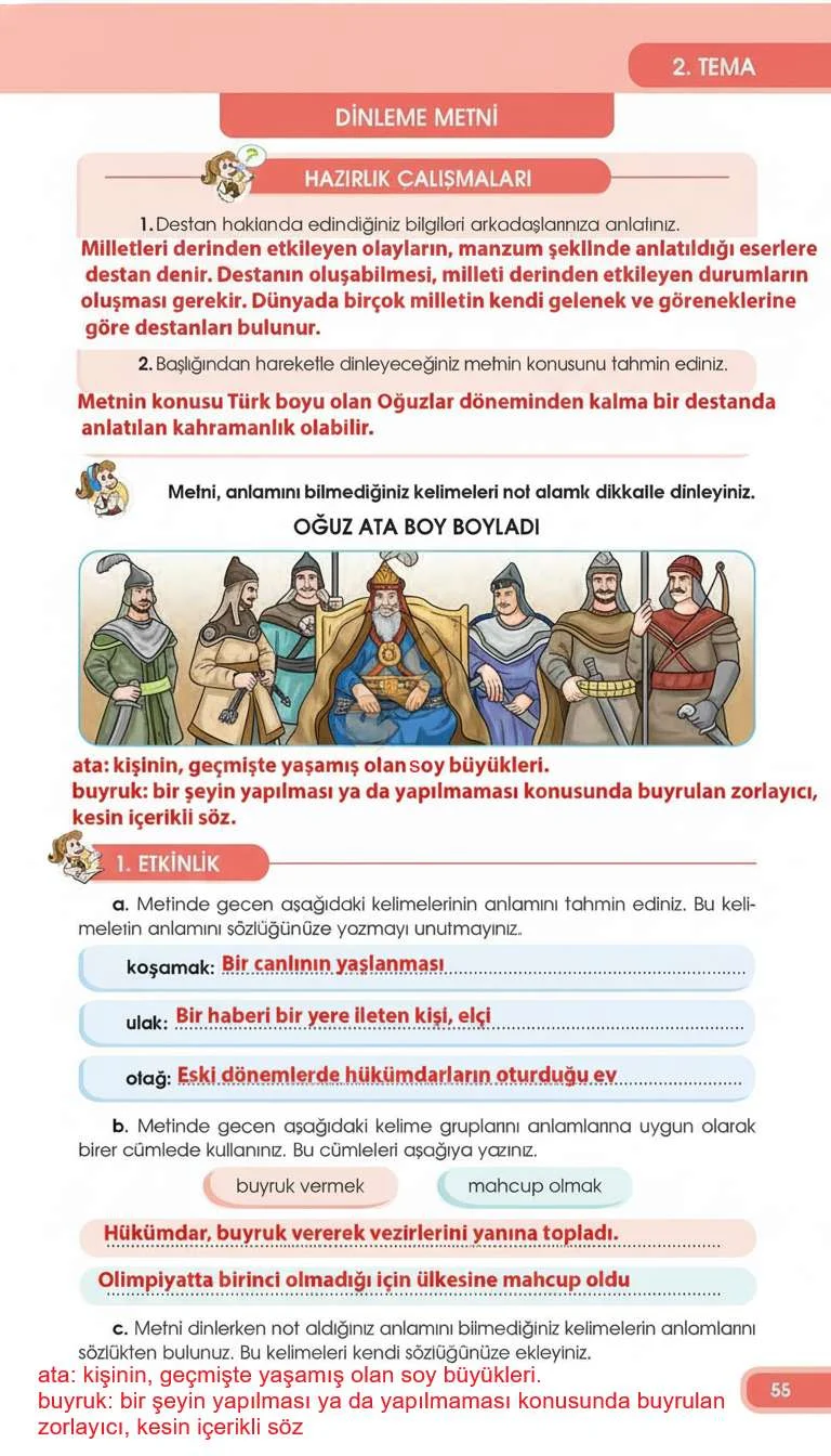 4. Sınıf Türkçe Ders Kitabı Cevapları Özgün Yayınları Sayfa 55 Çözüm Görseli