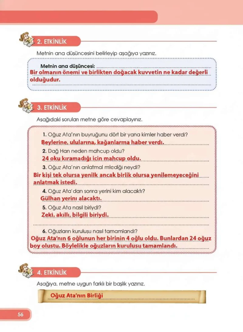 4. Sınıf Türkçe Ders Kitabı Cevapları Özgün Yayınları Sayfa 56 Çözüm Görseli