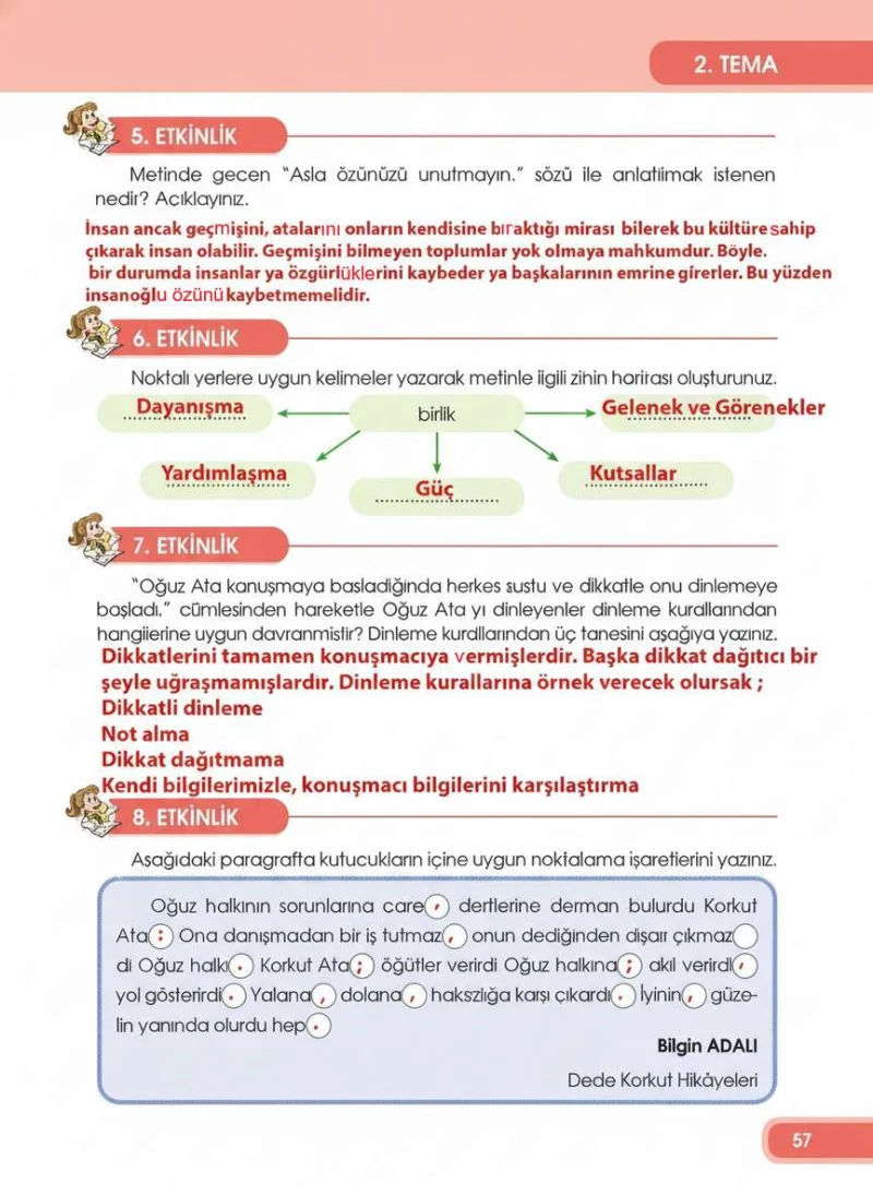 4. Sınıf Türkçe Ders Kitabı Cevapları Özgün Yayınları Sayfa 57 Çözüm Görseli