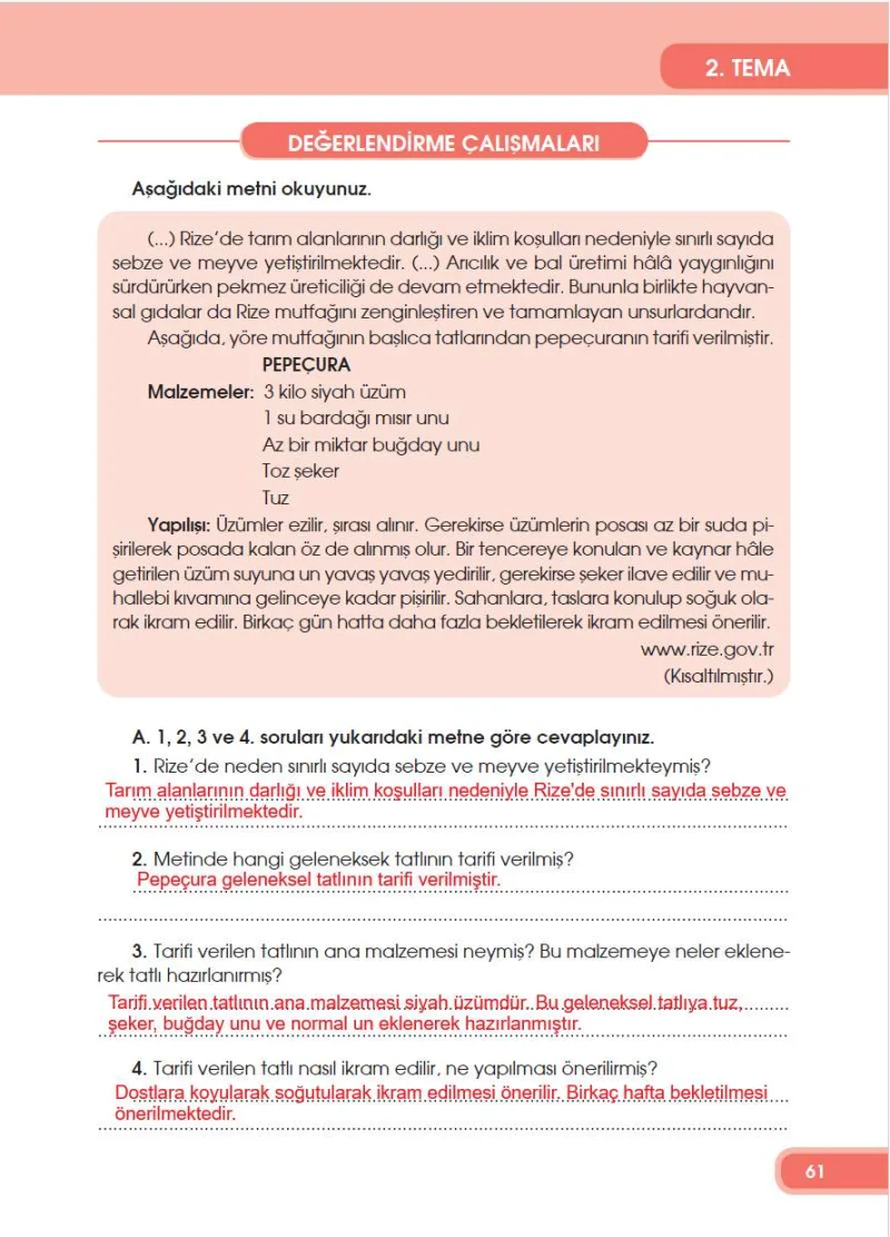 4. Sınıf Türkçe Ders Kitabı Cevapları Özgün Yayınları Sayfa 61 Çözüm Görseli