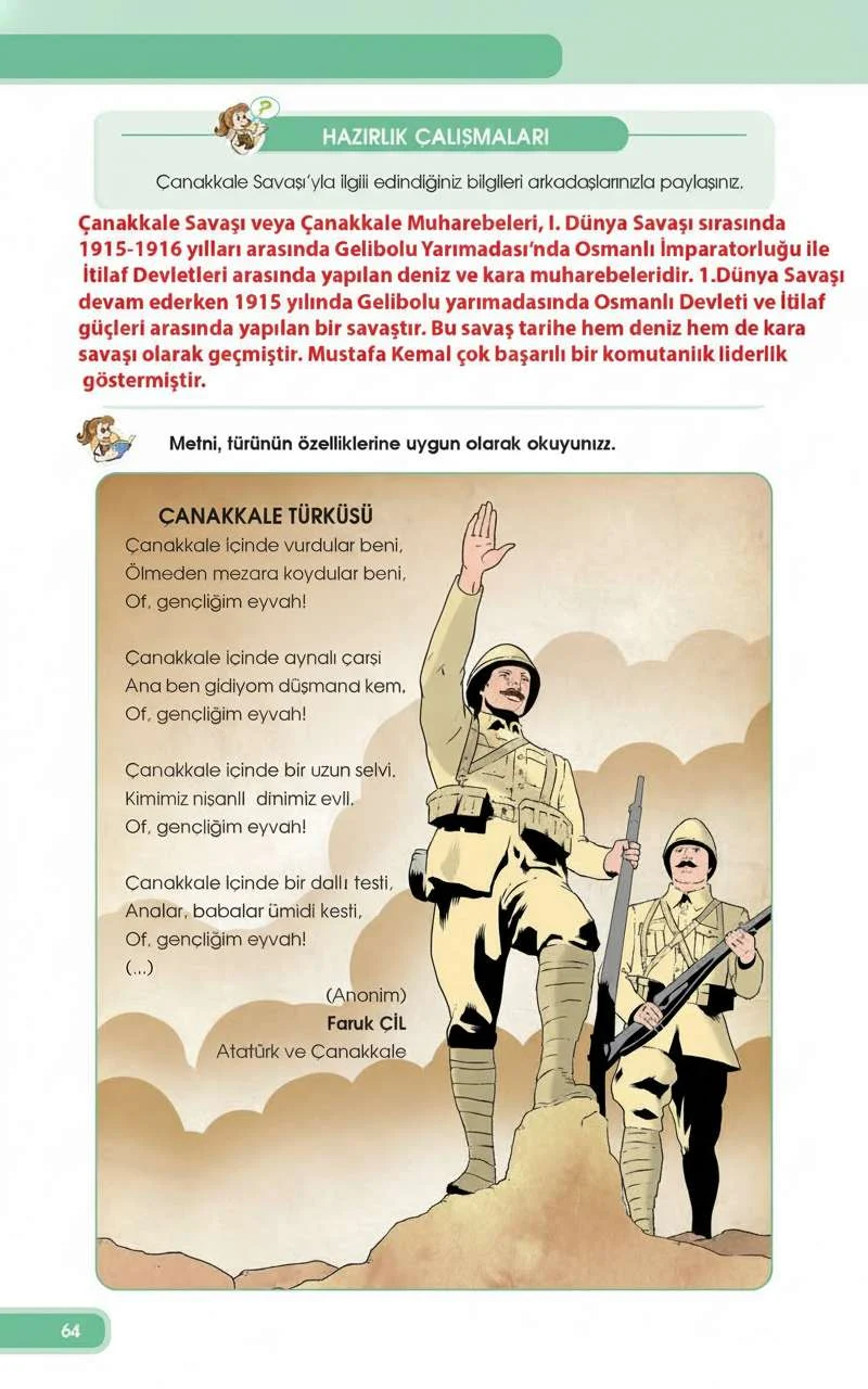 4. Sınıf Türkçe Ders Kitabı Cevapları Özgün Yayınları Sayfa 64 Çözüm Görseli