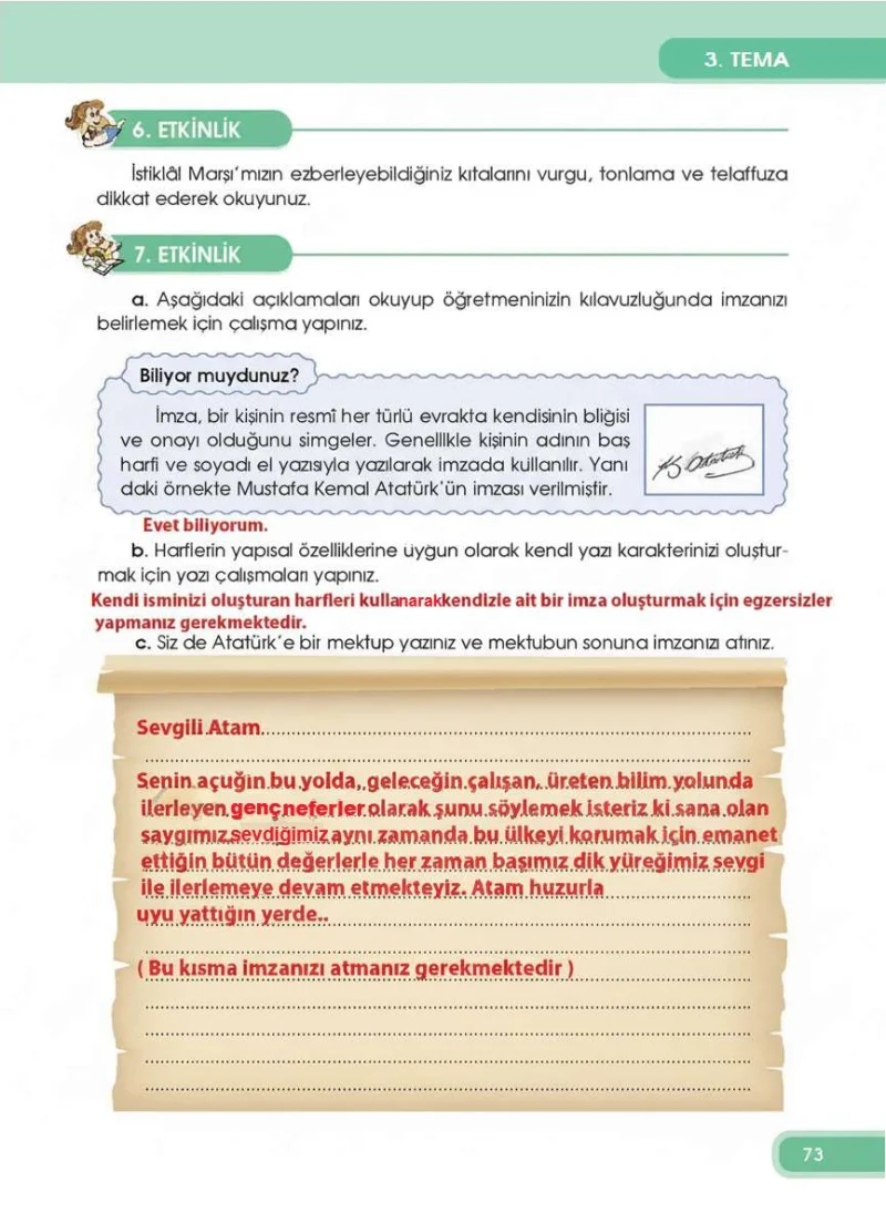 4. Sınıf Türkçe Ders Kitabı Cevapları Özgün Yayınları Sayfa 73 Çözüm Görseli
