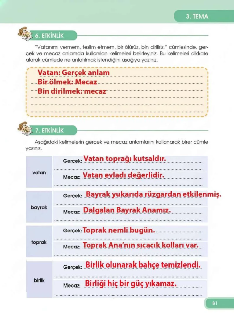 4. Sınıf Türkçe Ders Kitabı Cevapları Özgün Yayınları Sayfa 81 Çözüm Görseli