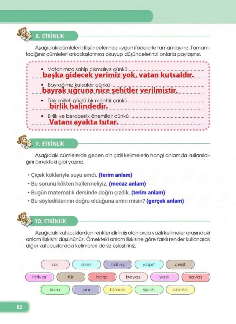 4. Sınıf Türkçe Ders Kitabı Cevapları Özgün Yayınları Sayfa 82 Çözüm Görseli