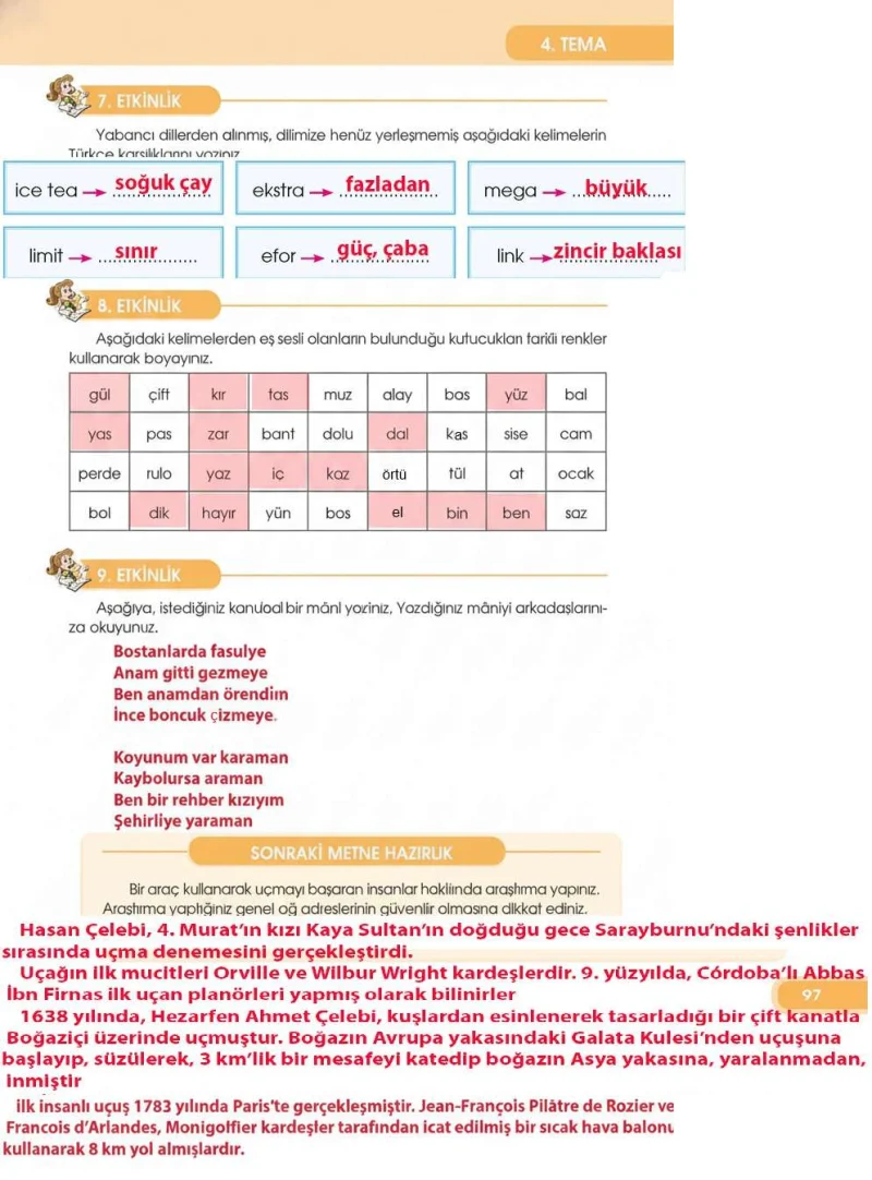 4. Sınıf Türkçe Ders Kitabı Cevapları Özgün Yayınları Sayfa 97 Çözüm Görseli