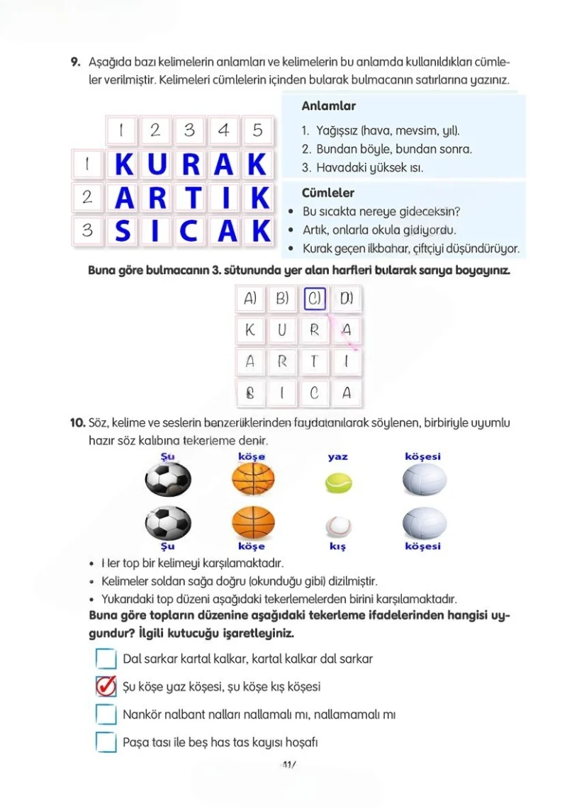 4. Sınıf Türkçe Ders Kitabı Cevapları Tuna Yayınları Sayfa 114 Çözüm Görseli