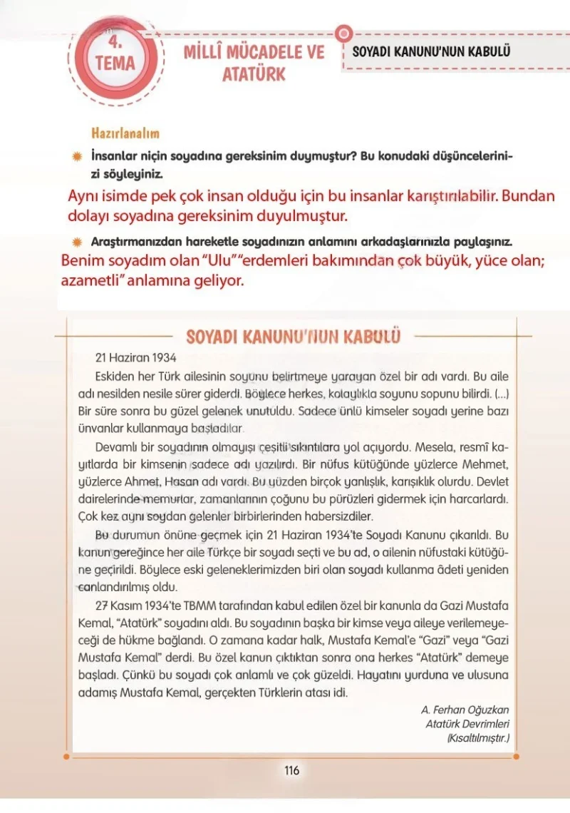 4. Sınıf Türkçe Ders Kitabı Cevapları Tuna Yayınları Sayfa 116 Çözüm Görseli
