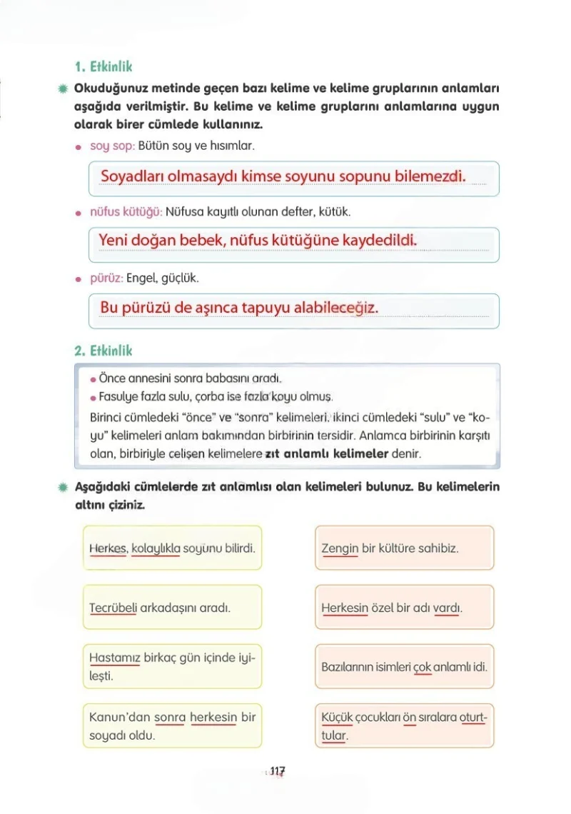4. Sınıf Türkçe Ders Kitabı Cevapları Tuna Yayınları Sayfa 117 Çözüm Görseli