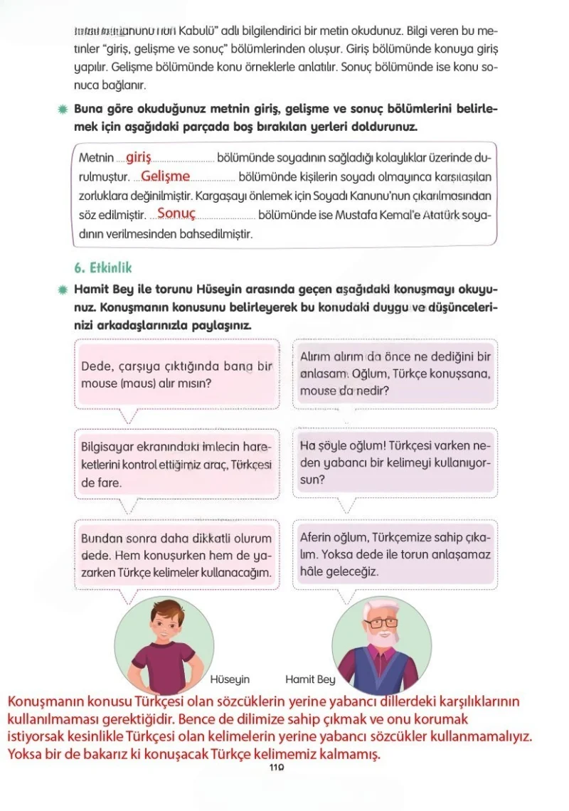 4. Sınıf Türkçe Ders Kitabı Cevapları Tuna Yayınları Sayfa 119 Çözüm Görseli