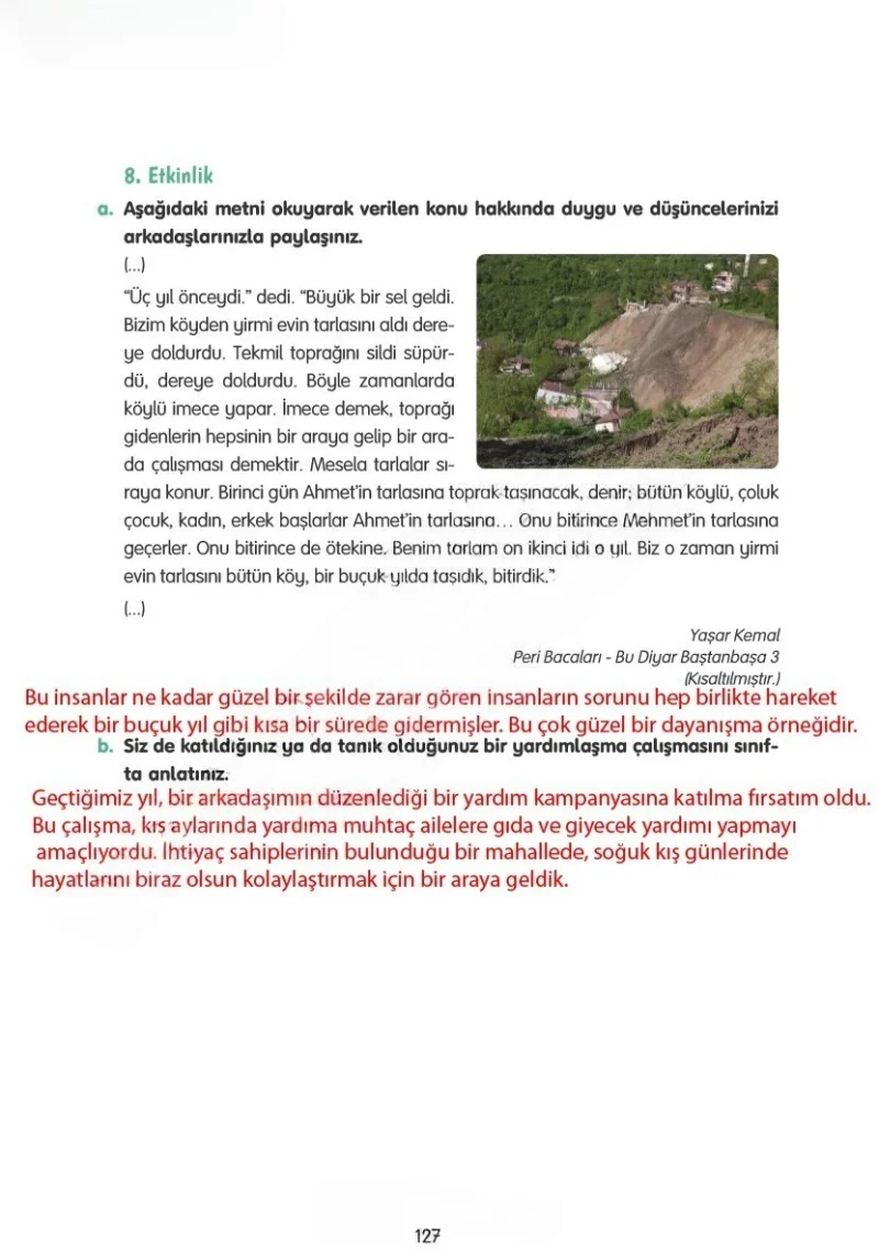 4. Sınıf Türkçe Ders Kitabı Cevapları Tuna Yayınları Sayfa 127 Çözüm Görseli