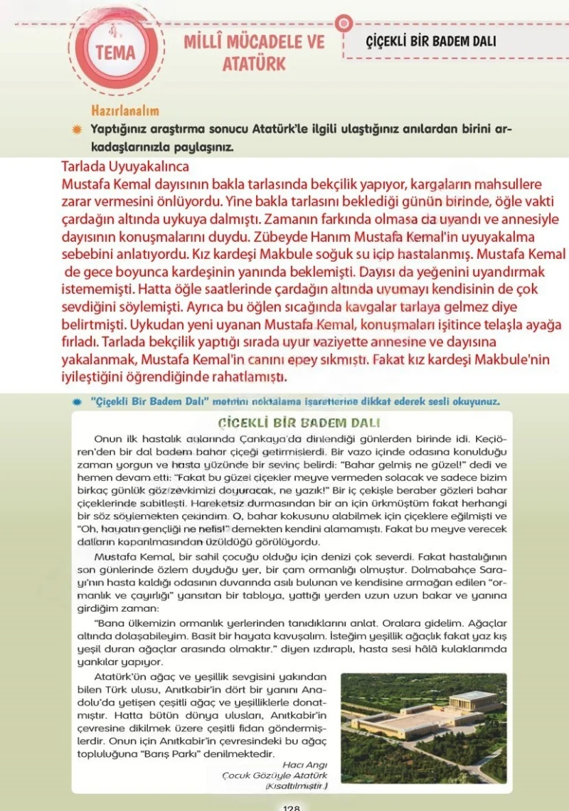 4. Sınıf Türkçe Ders Kitabı Cevapları Tuna Yayınları Sayfa 128 Çözüm Görseli