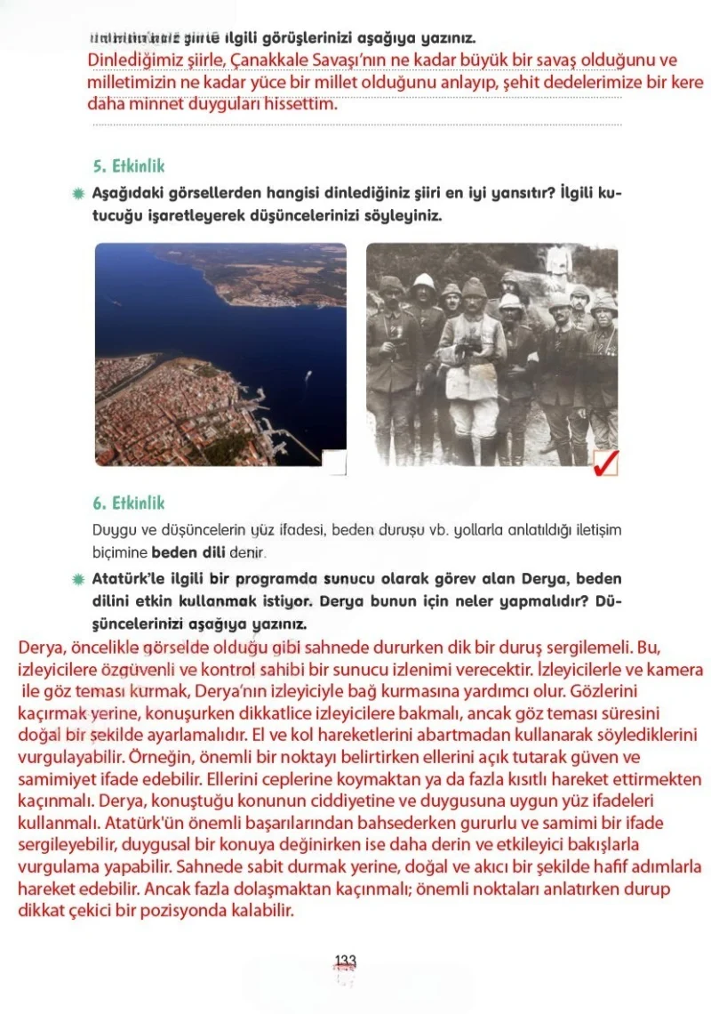 4. Sınıf Türkçe Ders Kitabı Cevapları Tuna Yayınları Sayfa 133 Çözüm Görseli