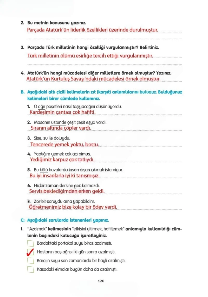 4. Sınıf Türkçe Ders Kitabı Cevapları Tuna Yayınları Sayfa 139 Çözüm Görseli