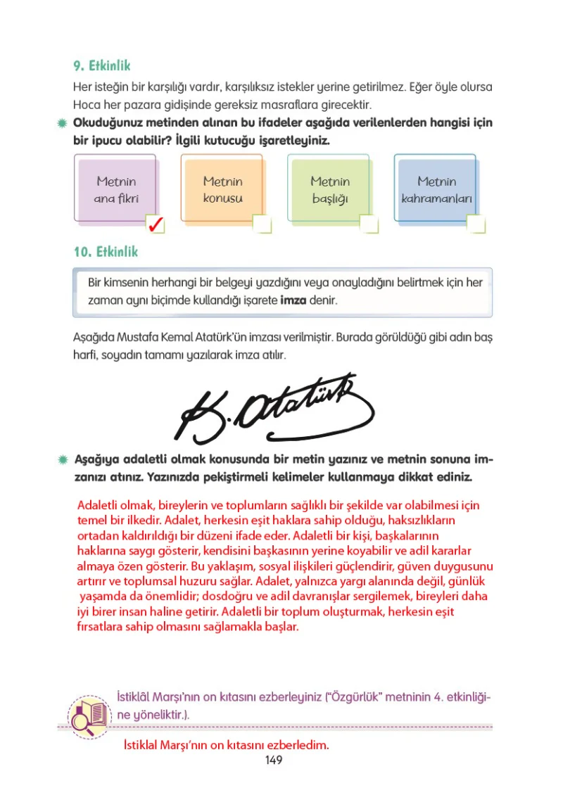 4. Sınıf Türkçe Ders Kitabı Cevapları Tuna Yayınları Sayfa 149 Çözüm Görseli
