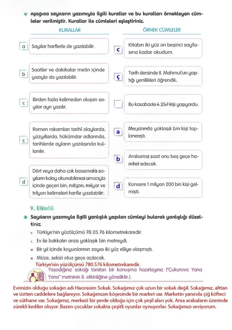 4. Sınıf Türkçe Ders Kitabı Cevapları Tuna Yayınları Sayfa 185 Çözüm Görseli