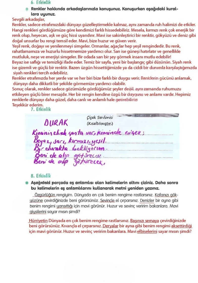 4. Sınıf Türkçe Ders Kitabı Cevapları Tuna Yayınları Sayfa 194 Çözüm Görseli