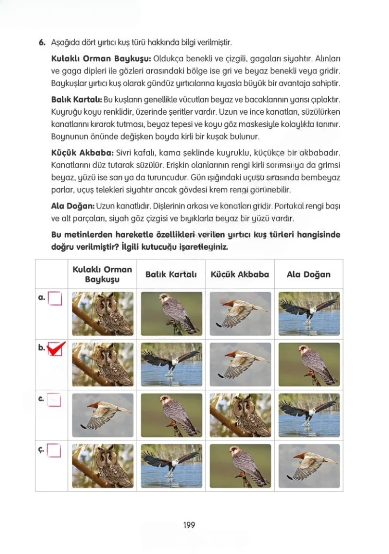 4. Sınıf Türkçe Ders Kitabı Cevapları Tuna Yayınları Sayfa 199 Çözüm Görseli