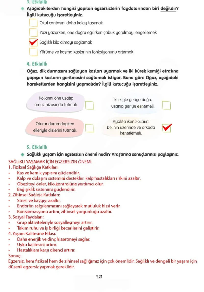 4. Sınıf Türkçe Ders Kitabı Cevapları Tuna Yayınları Sayfa 221 Çözüm Görseli