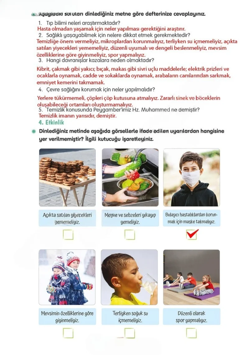 4. Sınıf Türkçe Ders Kitabı Cevapları Tuna Yayınları Sayfa 224 Çözüm Görseli