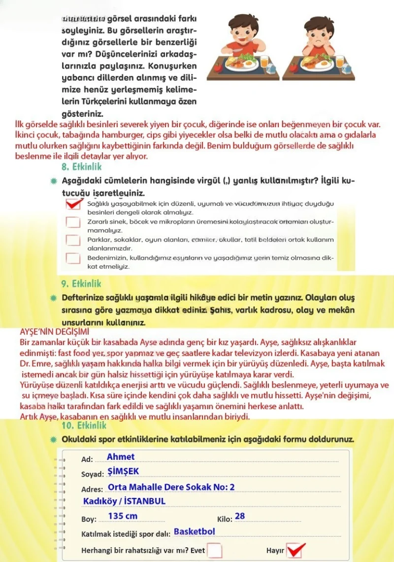 4. Sınıf Türkçe Ders Kitabı Cevapları Tuna Yayınları Sayfa 226 Çözüm Görseli