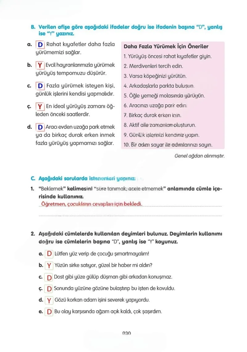 4. Sınıf Türkçe Ders Kitabı Cevapları Tuna Yayınları Sayfa 230 Çözüm Görseli