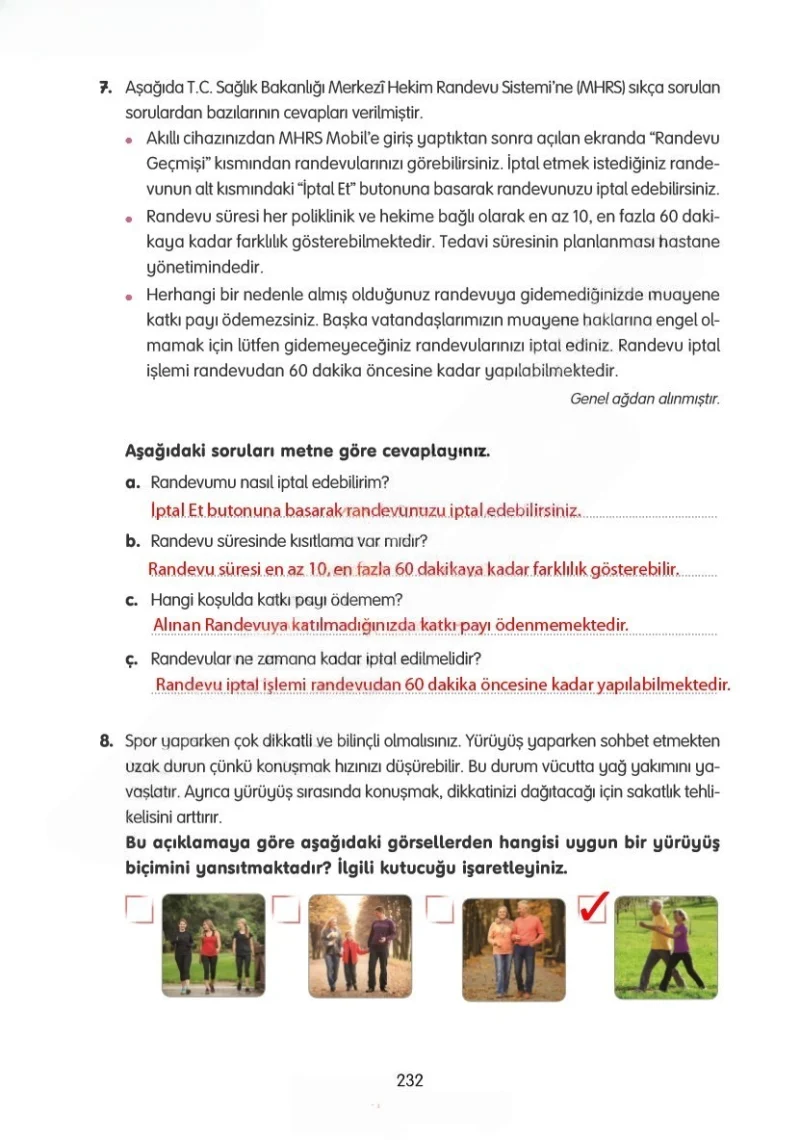 4. Sınıf Türkçe Ders Kitabı Cevapları Tuna Yayınları Sayfa 232 Çözüm Görseli