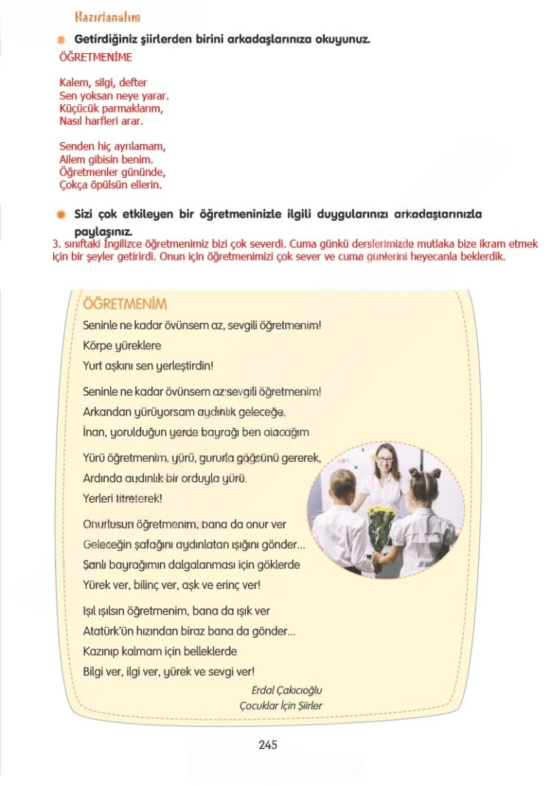 4. Sınıf Türkçe Ders Kitabı Cevapları Tuna Yayınları Sayfa 245 Çözüm Görseli