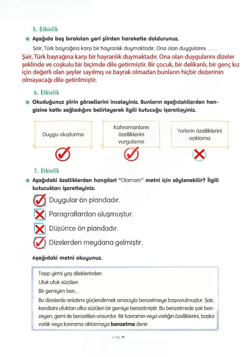 4. Sınıf Türkçe Ders Kitabı Cevapları Tuna Yayınları Sayfa 27 Çözüm Görseli