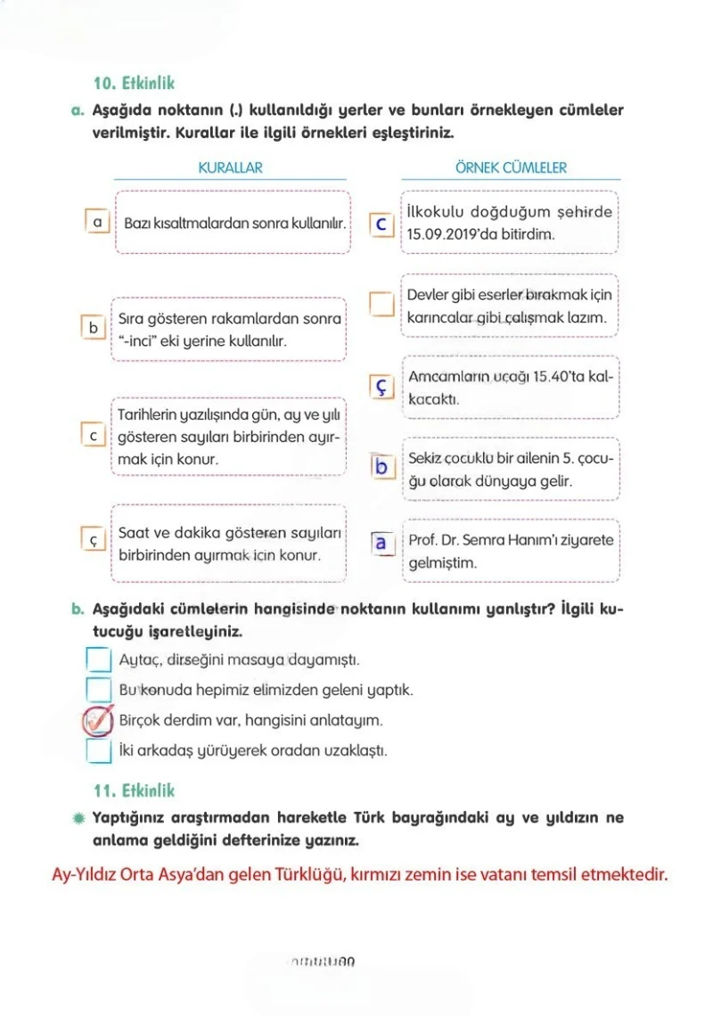 4. Sınıf Türkçe Ders Kitabı Cevapları Tuna Yayınları Sayfa 29 Çözüm Görseli