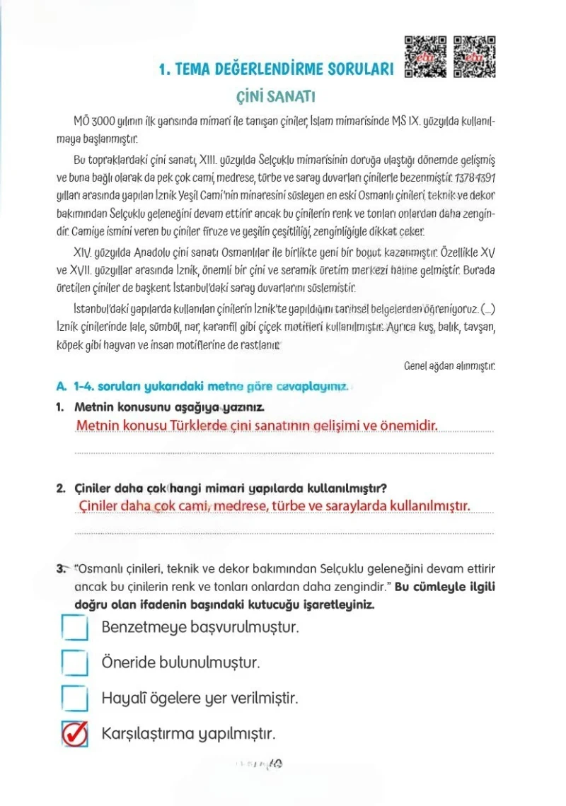 4. Sınıf Türkçe Ders Kitabı Cevapları Tuna Yayınları Sayfa 49 Çözüm Görseli