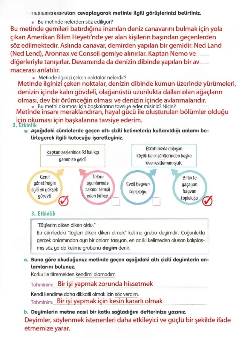 4. Sınıf Türkçe Ders Kitabı Cevapları Tuna Yayınları Sayfa 59 Çözüm Görseli