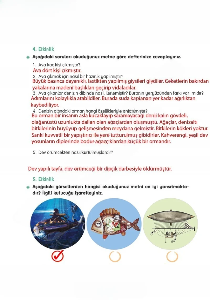 4. Sınıf Türkçe Ders Kitabı Cevapları Tuna Yayınları Sayfa 60 Çözüm Görseli
