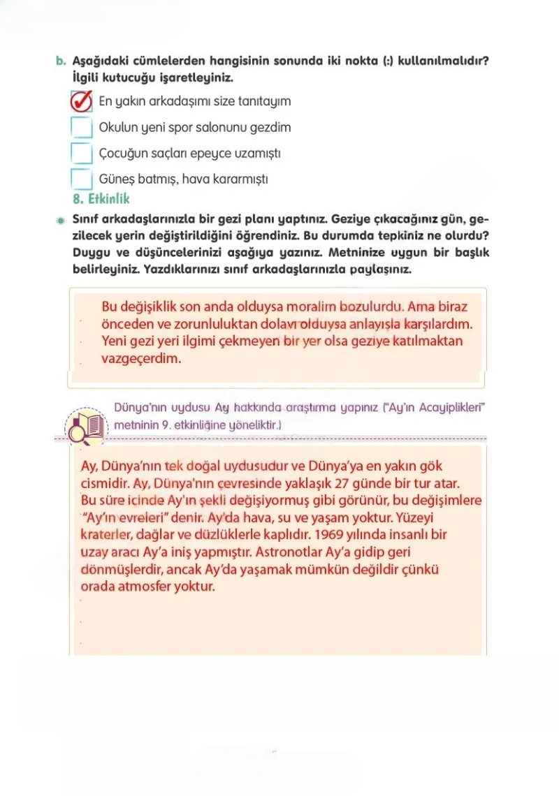 4. Sınıf Türkçe Ders Kitabı Cevapları Tuna Yayınları Sayfa 61 Çözüm Görseli
