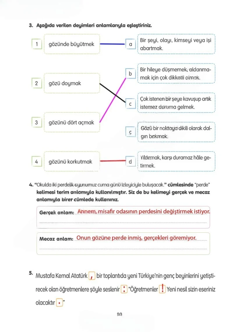 4. Sınıf Türkçe Ders Kitabı Cevapları Tuna Yayınları Sayfa 82 Çözüm Görseli