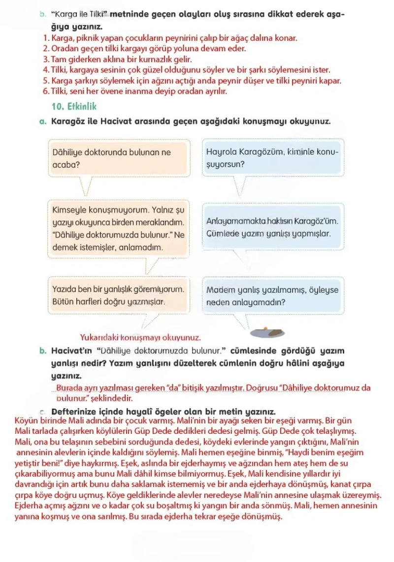 4. Sınıf Türkçe Ders Kitabı Cevapları Tuna Yayınları Sayfa 91 Çözüm Görseli