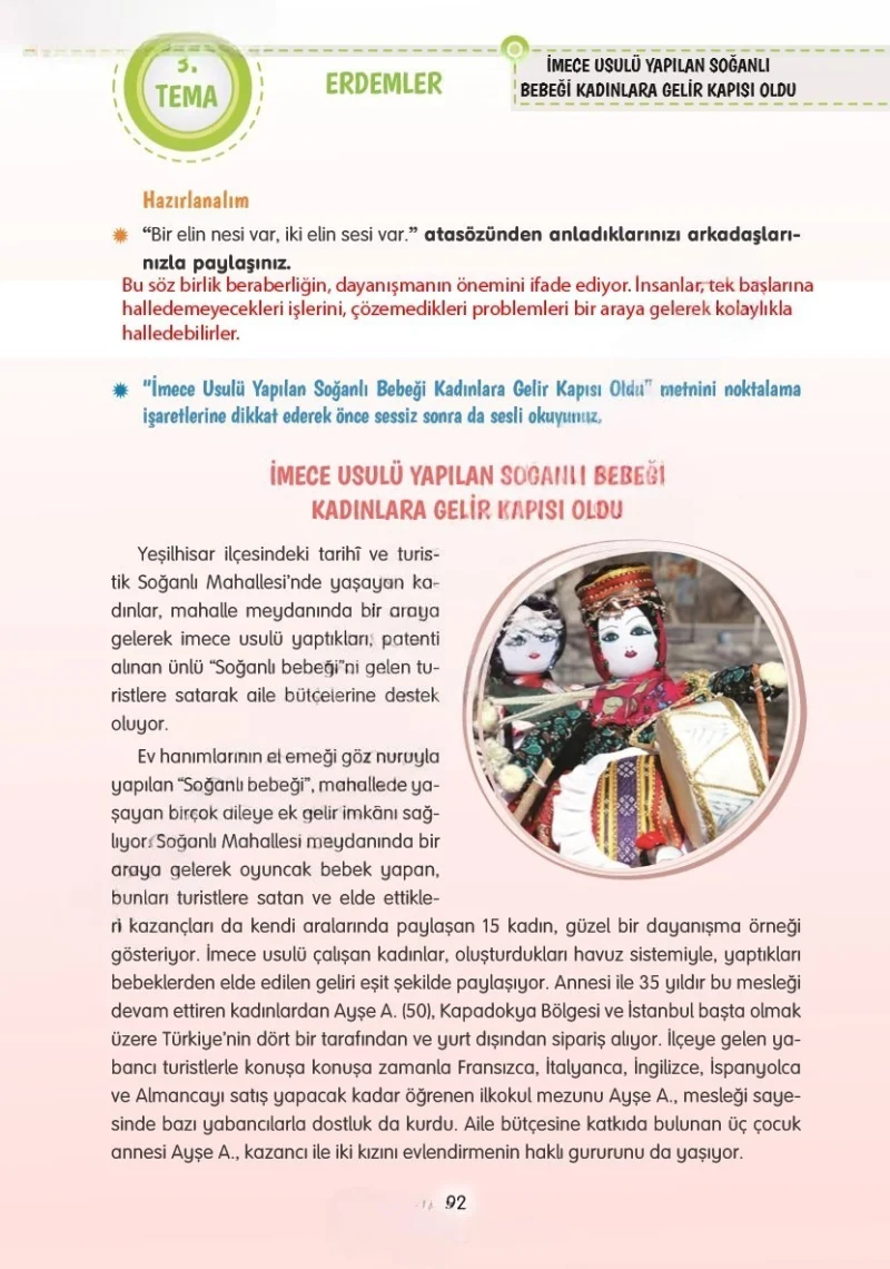 4. Sınıf Türkçe Ders Kitabı Cevapları Tuna Yayınları Sayfa 92 Çözüm Görseli