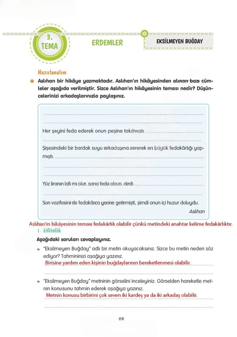 4. Sınıf Türkçe Ders Kitabı Cevapları Tuna Yayınları Sayfa 98 Çözüm Görseli