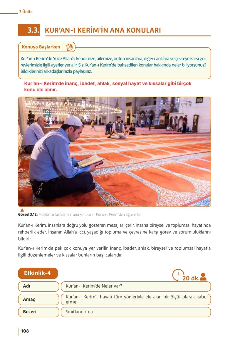 5. Sınıf Din Kültürü ve Ahlak Bilgisi Ders Kitabı Cevapları Meb Yayınları Sayfa 108 Çözüm Görseli