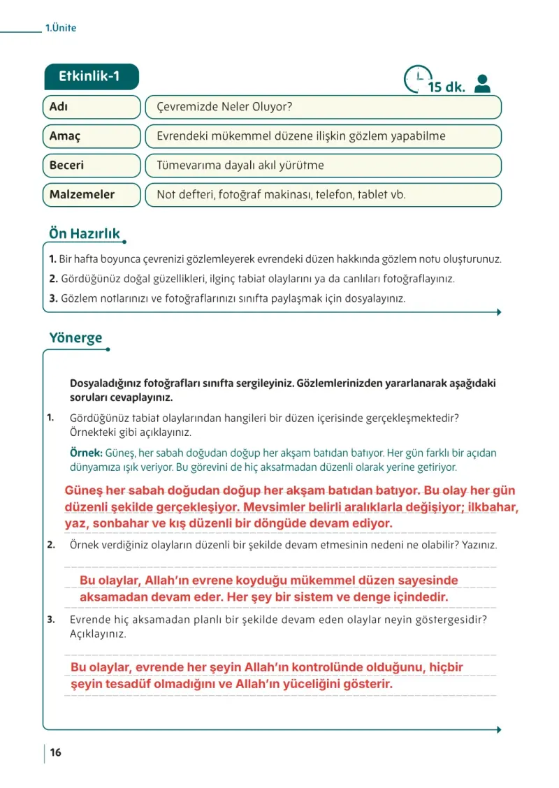 5. Sınıf Din Kültürü ve Ahlak Bilgisi Ders Kitabı Cevapları Meb Yayınları Sayfa 16 Çözüm Görseli