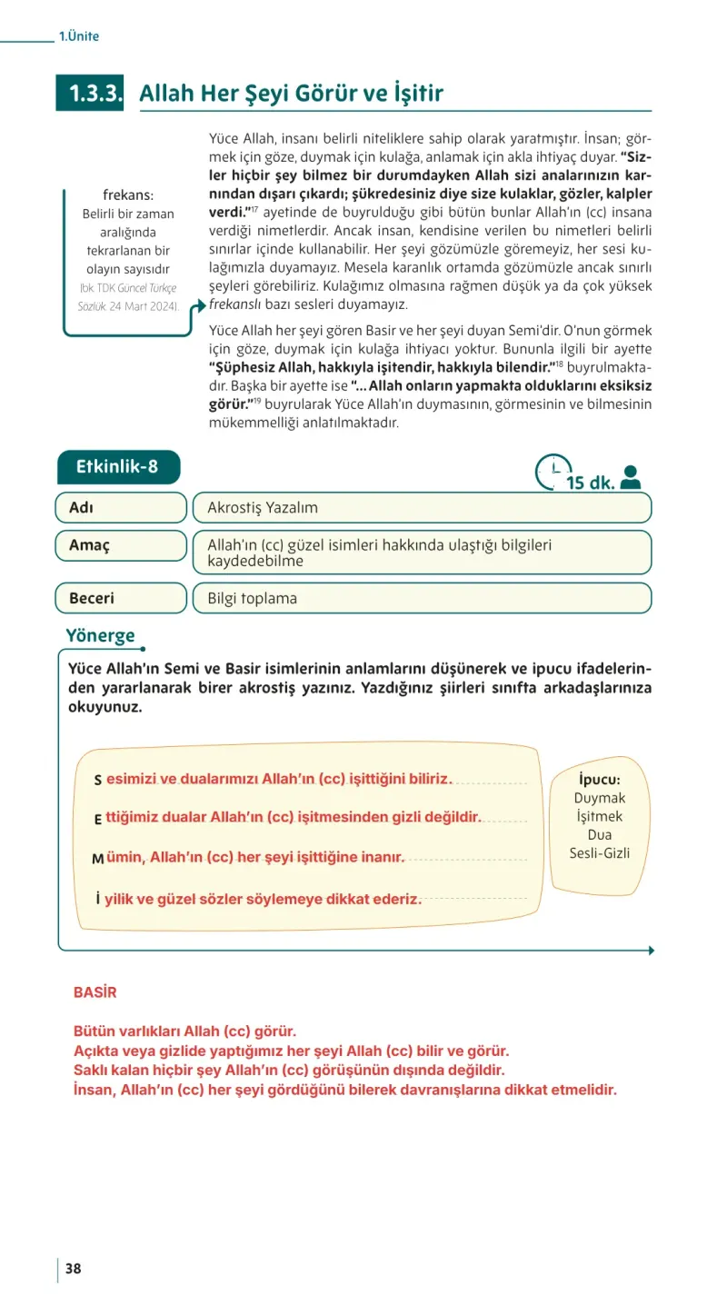 5. Sınıf Din Kültürü ve Ahlak Bilgisi Ders Kitabı Cevapları Meb Yayınları Sayfa 38 Çözüm Görseli
