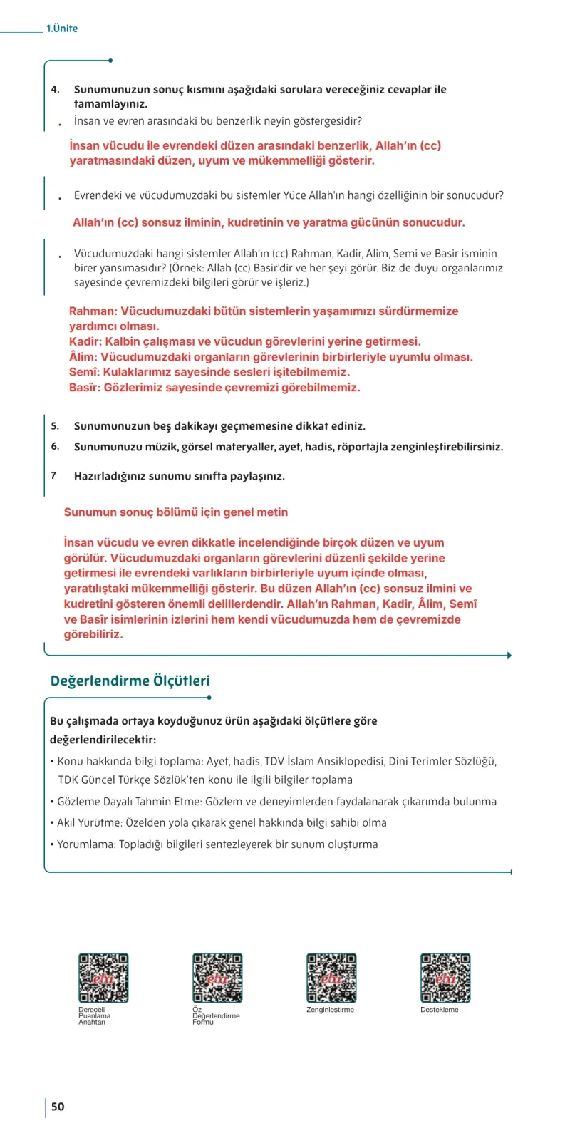 5. Sınıf Din Kültürü ve Ahlak Bilgisi Ders Kitabı Cevapları Meb Yayınları Sayfa 50 Çözüm Görseli