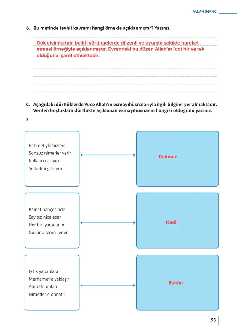 5. Sınıf Din Kültürü ve Ahlak Bilgisi Ders Kitabı Cevapları Meb Yayınları Sayfa 53 Çözüm Görseli